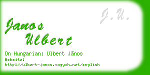 janos ulbert business card
